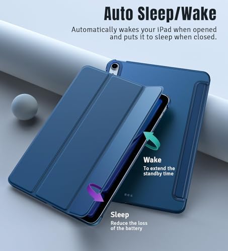 TiMOVO for iPad Air 11 Inch Case  M4 2026/M3 2025/M2 2024   iPad Air 5th Generation 2022/4th Gen 2020 10 9 Inch  Slim Hard Translucent Back Cover  Support Auto Wake/Sleep  Abyss Blue