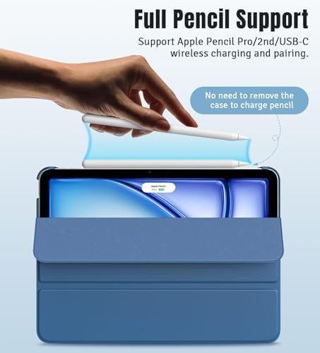 TiMOVO for iPad Air 11 Inch Case  M4 2026/M3 2025/M2 2024   iPad Air 5th Generation 2022/4th Gen 2020 10 9 Inch  Slim Hard Translucent Back Cover  Support Auto Wake/Sleep  Abyss Blue