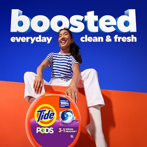Tide PODS laundry detergent pacs  3 in 1 Stain Remover  Odor Fighter  Color Protector  112 Count  HE compatible  Spring Meadow Scent