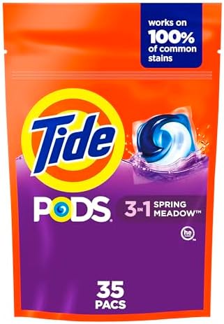 Tide PODS laundry detergent pacs  3 in 1 Stain Remover  Odor Fighter  Color Protector  112 Count  HE compatible  Spring Meadow Scent