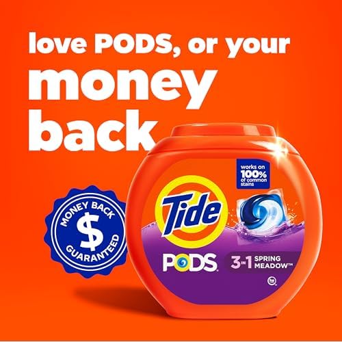 Tide PODS laundry detergent pacs  3 in 1 Stain Remover  Odor Fighter  Color Protector  112 Count  HE compatible  Spring Meadow Scent