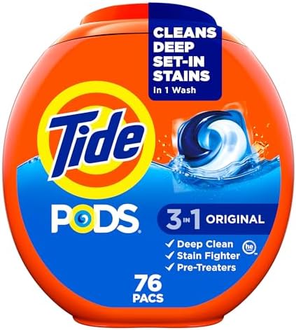 Tide PODS laundry detergent pacs  3 in 1 Stain Remover  Odor Fighter  Color Protector  112 Count  HE compatible  Spring Meadow Scent