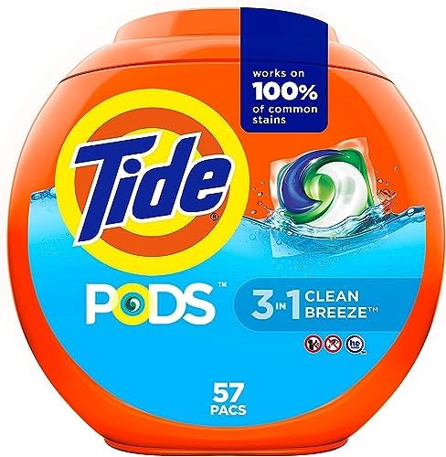 Tide PODS laundry detergent pacs  3 in 1 Stain Remover  Odor Fighter  Color Protector  112 Count  HE compatible  Spring Meadow Scent