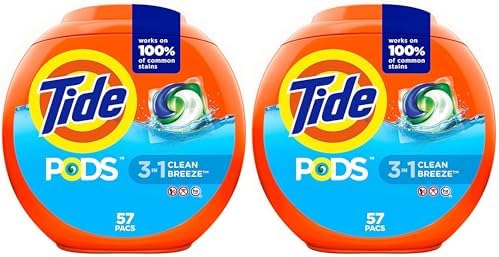 Tide PODS laundry detergent pacs  3 in 1 Stain Remover  Odor Fighter  Color Protector  112 Count  HE compatible  Spring Meadow Scent