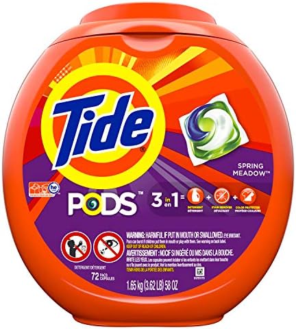 Tide PODS laundry detergent pacs  3 in 1 Stain Remover  Odor Fighter  Color Protector  112 Count  HE compatible  Spring Meadow Scent
