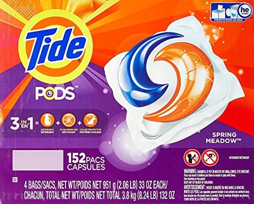 Tide PODS laundry detergent pacs  3 in 1 Stain Remover  Odor Fighter  Color Protector  112 Count  HE compatible  Spring Meadow Scent