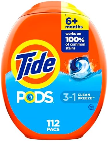 Tide PODS laundry detergent pacs  3 in 1 Stain Remover  Odor Fighter  Color Protector  112 Count  HE compatible  Spring Meadow Scent