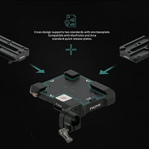 Tilta Lightweight Shoulder Rig   Foldable   Aviation Grade Aluminum Alloy   Dual Quick Release   15mm Rod Mount/NATO Rail Adapter   Compatible with Manfrotto/Arca   TA LSR B
