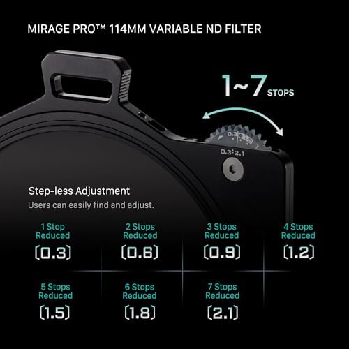 Tilta Mirage Pro Matte Box VND Kit   Swing Away   114mm VND Filter 1 7 Stops   Hard Matte Set   Carrying Case   95mm  110mm  114mm  136mm Lens Adapters   Use up to 3 4x5 65 Filters   Carbon Fiber