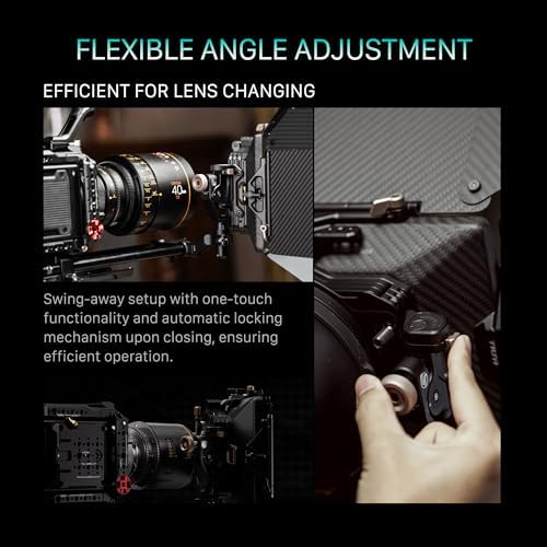 Tilta Mirage Pro Matte Box VND Kit   Swing Away   114mm VND Filter 1 7 Stops   Hard Matte Set   Carrying Case   95mm  110mm  114mm  136mm Lens Adapters   Use up to 3 4x5 65 Filters   Carbon Fiber