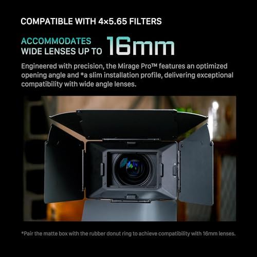 Tilta Mirage Pro Matte Box VND Kit   Swing Away   114mm VND Filter 1 7 Stops   Hard Matte Set   Carrying Case   95mm  110mm  114mm  136mm Lens Adapters   Use up to 3 4x5 65 Filters   Carbon Fiber
