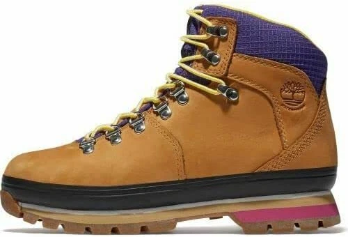 Timberland Euro Hiker F/L Waterproof Boot Wheat Nubuck/Purple 8 5 B  M 