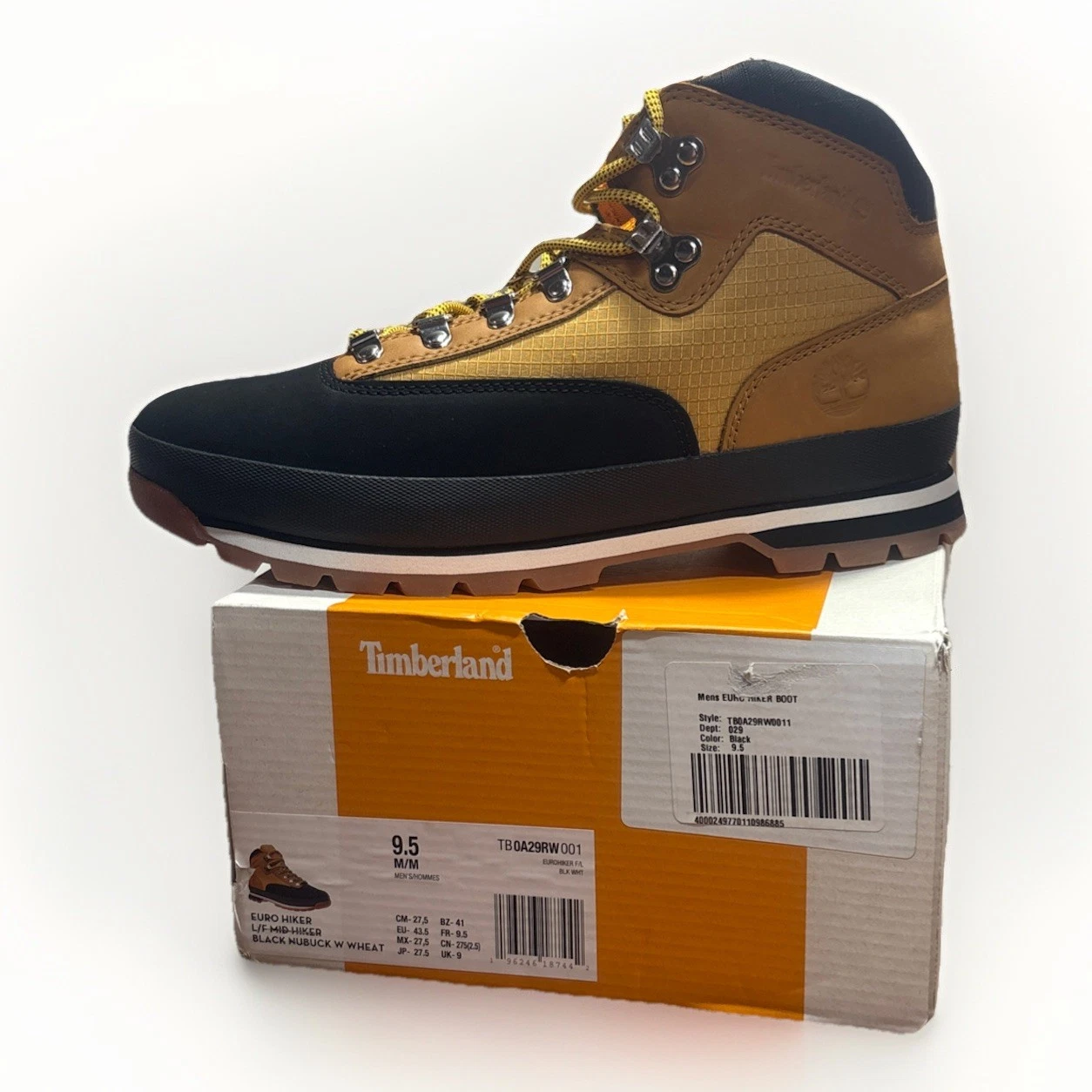 Timberland Euro Hiker Mid Men s Winter Boots Black Nubuck