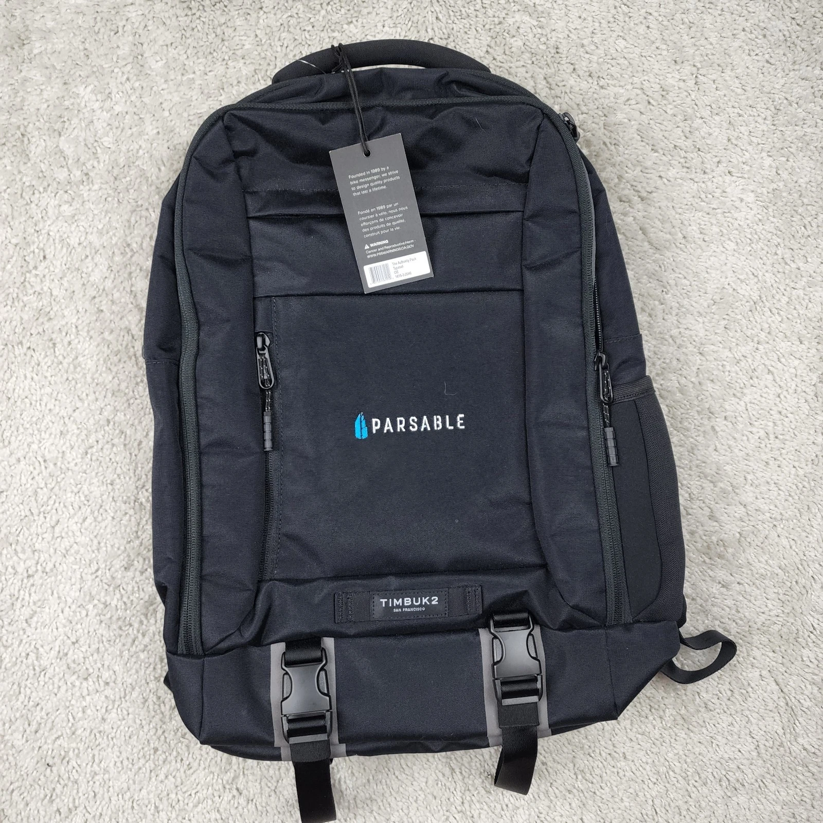 Timbuk2 Backpack Authority Laptop Pack Black New With Tags Embroidered NWT USA