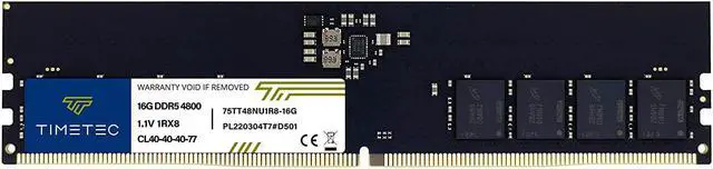 Timetec 16GB DDR5 4800MHz PC5 38400 Unbuffered Non ECC 1 1V CL40 1Rx8 Single Rank 288 Pin UDIMM Desktop Memory RAM Module Upgrade  16GB 