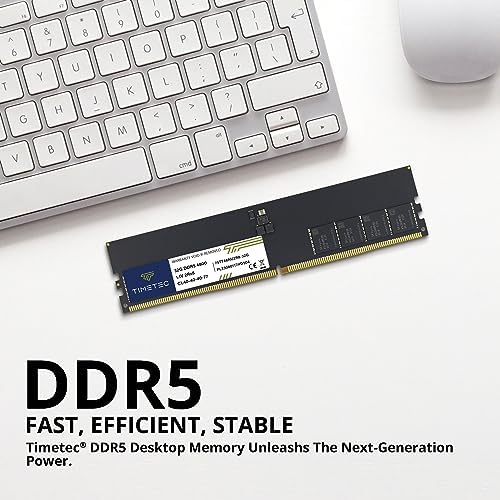 Timetec DDR5 Unbuffered Non ECC 1 1V 288 Pin UDIMM Desktop Memory RAM Module Upgrade  4800MHz  16GB
