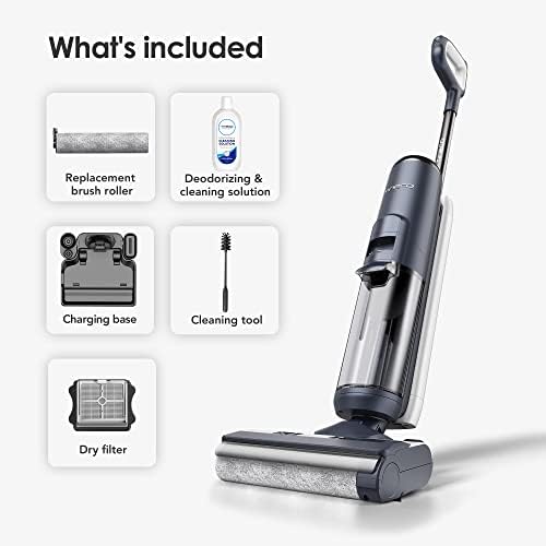 Tineco Floor ONE S5 Smart Cordless Wet Dry Vacuum Cleaner and Mop for Hard Floors  Digital Display  Long Run Time  Great for Sticky Messes and Pet Hair  Space Saving Design  Blue
