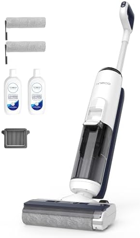 Tineco Floor ONE S5 Smart Cordless Wet Dry Vacuum Cleaner and Mop for Hard Floors  Digital Display  Long Run Time  Great for Sticky Messes and Pet Hair  Space Saving Design  Blue