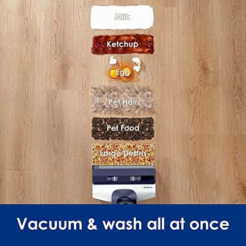 Tineco Floor ONE S5 Smart Cordless Wet Dry Vacuum Cleaner and Mop for Hard Floors  Digital Display  Long Run Time  Great for Sticky Messes and Pet Hair  Space Saving Design  Blue