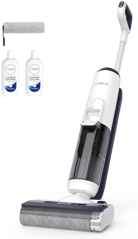 Tineco Floor ONE S5 Smart Cordless Wet Dry Vacuum Cleaner and Mop for Hard Floors  Digital Display  Long Run Time  Great for Sticky Messes and Pet Hair  Space Saving Design  Blue