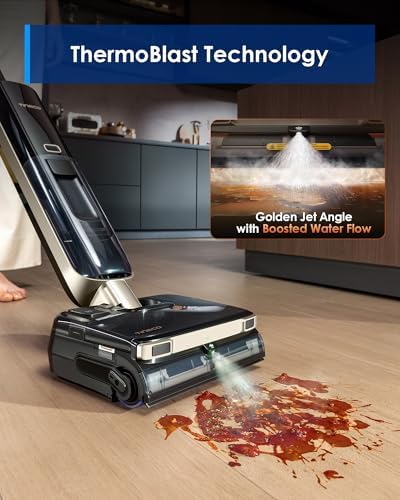 Tineco Floor ONE S9 Master Wet Dry Vacuum Cleaner  StreakFree Scraper  ThermoBlast Tech  Hot Water Mopping  3 9inch Ultra Slim Body  23kPa Suction  Flashdry Self Cleaning System