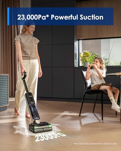 Tineco Floor ONE S9 Master Wet Dry Vacuum Cleaner  StreakFree Scraper  ThermoBlast Tech  Hot Water Mopping  3 9inch Ultra Slim Body  23kPa Suction  Flashdry Self Cleaning System