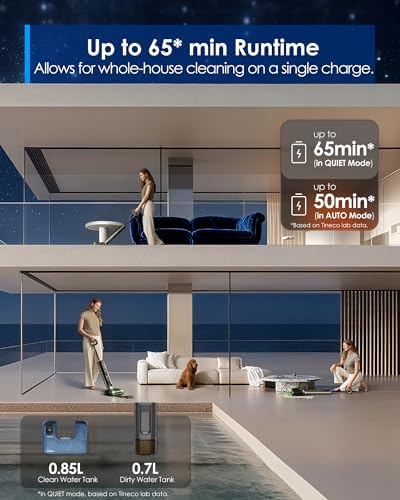 Tineco Floor ONE S9 Master Wet Dry Vacuum Cleaner  StreakFree Scraper  ThermoBlast Tech  Hot Water Mopping  3 9inch Ultra Slim Body  23kPa Suction  Flashdry Self Cleaning System