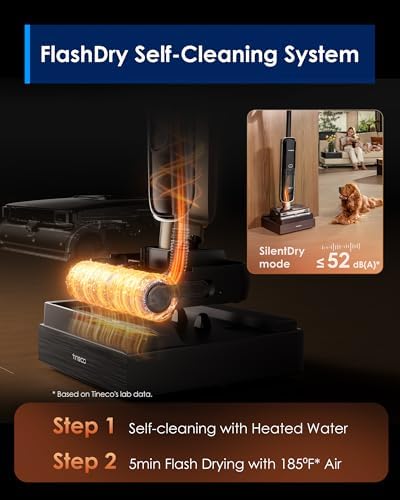 Tineco Floor ONE S9 Master Wet Dry Vacuum Cleaner  StreakFree Scraper  ThermoBlast Tech  Hot Water Mopping  3 9inch Ultra Slim Body  23kPa Suction  Flashdry Self Cleaning System