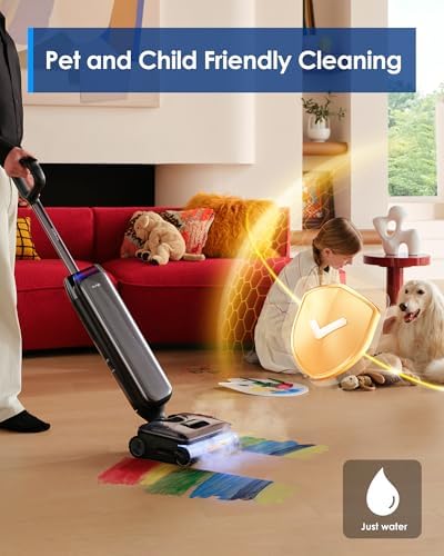 Tineco Floor One S9 Artist Steam Wet Dry Vacuum Cleaner  High Temp Steam Cleaning  22kPa Suction  360  SmoothDrive  Anti Tangle Design  185 F Flashdry  Long Runtime  180  Lay Flat