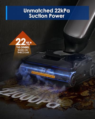 Tineco Floor One S9 Artist Steam Wet Dry Vacuum Cleaner  High Temp Steam Cleaning  22kPa Suction  360  SmoothDrive  Anti Tangle Design  185 F Flashdry  Long Runtime  180  Lay Flat