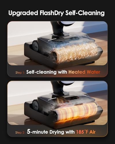 Tineco Floor One S9 Artist Steam Wet Dry Vacuum Cleaner  High Temp Steam Cleaning  22kPa Suction  360  SmoothDrive  Anti Tangle Design  185 F Flashdry  Long Runtime  180  Lay Flat