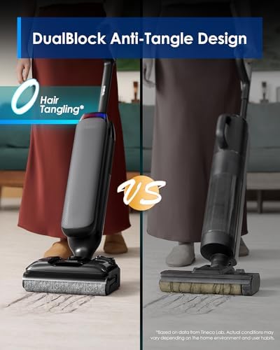 Tineco Wet Dry Vacuum Cleaner 22kPa Suction Floor Cleaner Mop  50 Min Runtime  iLoop Smart Sensor  DualBlock Anti Tangle Design  185  Flashdry  Dual Edge Cleaning  180  Lay Flat  Floor One S7 Artist