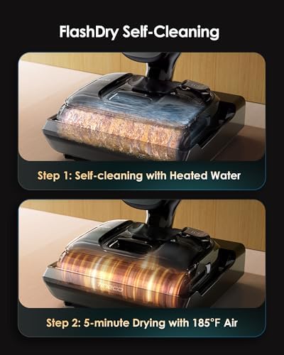 Tineco Wet Dry Vacuum Cleaner 22kPa Suction Floor Cleaner Mop  50 Min Runtime  iLoop Smart Sensor  DualBlock Anti Tangle Design  185  Flashdry  Dual Edge Cleaning  180  Lay Flat  Floor One S7 Artist