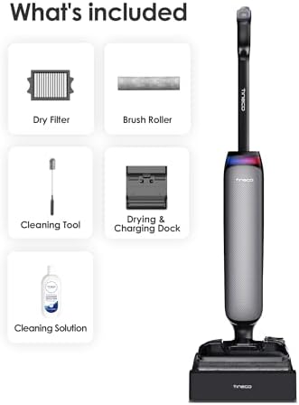 Tineco Wet Dry Vacuum Cleaner 22kPa Suction Floor Cleaner Mop  50 Min Runtime  iLoop Smart Sensor  DualBlock Anti Tangle Design  185  Flashdry  Dual Edge Cleaning  180  Lay Flat  Floor One S7 Artist