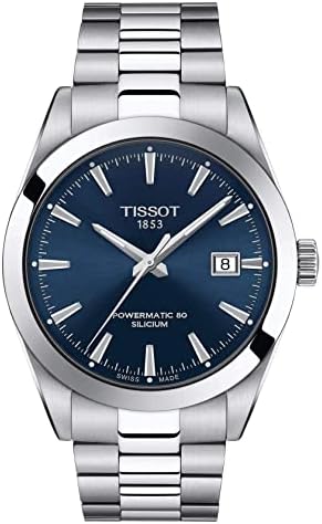 Tissot Mens Gentleman Stainless Steel Dress Watch Grey T1274071104100 Watch Strap T852048185