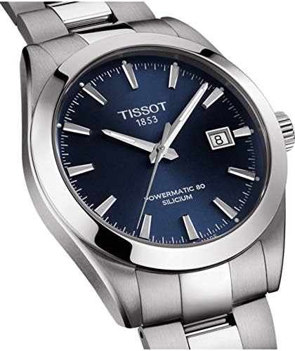 Tissot Mens Gentleman Stainless Steel Dress Watch Grey T1274071104100 Watch Strap T852048185