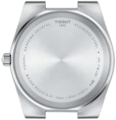 Reloj de vestir para hombre Tissot PRX con carcasa de acero inoxidable 316L, color gris, T1374101104100