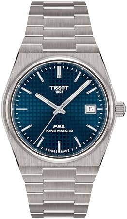 Tissot PRX 38mm  Swiss Automatic Watch for Men  Titanium Case  Blue Dial  T1378074404100
