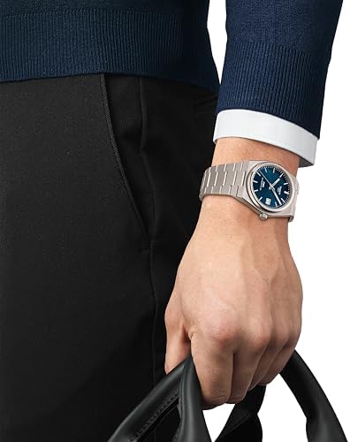 Tissot PRX 38mm  Swiss Automatic Watch for Men  Titanium Case  Blue Dial  T1378074404100