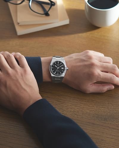 Tissot PRX Powermatic 80  Swiss Automatic Watch for Men  Stainless Steel Case  Black Dial   Model  T1374071105100 