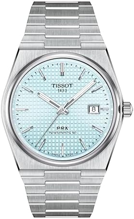 Tissot PRX Powermatic 80 316L Stainless Steel case  Swiss Automatic Watch for Men & Women  Ice Blue Dial  Stainless Steel   T1374071135100 
