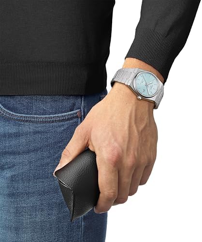 Tissot PRX Powermatic 80 316L Stainless Steel case  Swiss Automatic Watch for Men & Women  Ice Blue Dial  Stainless Steel   T1374071135100 