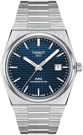 Tissot PRX Swiss Automatic Watch for Men  Blue Dial  Stainless Steel  40 mm Case  T1374071104100