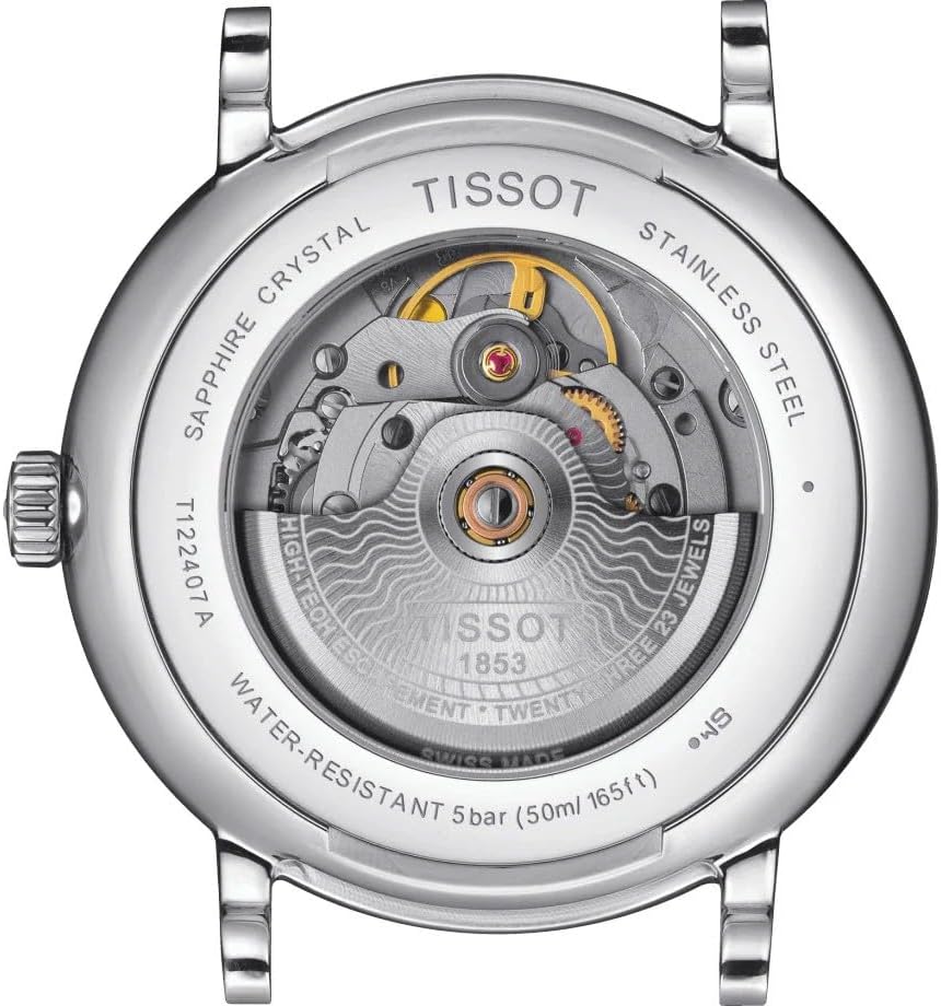 Tissot mens Carson Auto Stainless Steel Dress Watch Grey T1224071103300