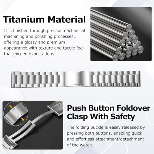 Titanium Watch Band Compatible for Amazfit T Rex 3 Pro 48mm  Ultralight Durable Titanium Watch Strap  Size Adjustable Easy Installation
