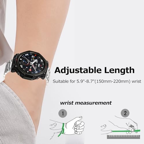 Titanium Watch Band Compatible for Amazfit T Rex 3 Pro 48mm  Ultralight Durable Titanium Watch Strap  Size Adjustable Easy Installation