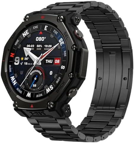 Titanium Watch Band Compatible for Amazfit T Rex 3 Pro 48mm  Ultralight Durable Titanium Watch Strap  Size Adjustable Easy Installation