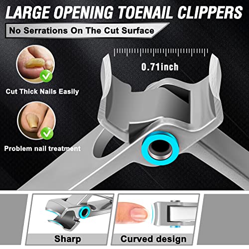 Toenail Clippers for Seniors Thick Toenails  Aucurwen Heavy Duty Toe Nail Clippers Adult Thick Nails Long Handle  Large Toenail Clippers for Thick Nails 7Pcs
