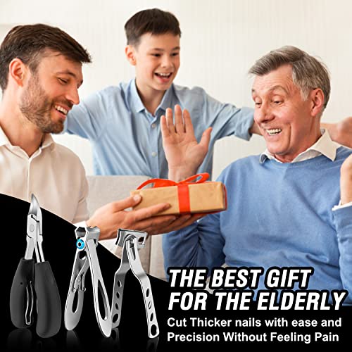 Toenail Clippers for Seniors Thick Toenails  Aucurwen Heavy Duty Toe Nail Clippers Adult Thick Nails Long Handle  Large Toenail Clippers for Thick Nails 7Pcs