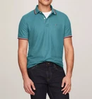 Polo Tommy Hilfiger de secado rápido con protección UV y ribete de rayas para hombre